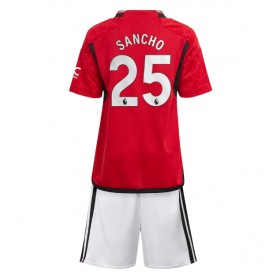Manchester United Jadon Sancho #25 Hemmakläder Barn 2023-24 Kortärmad (+ Korta byxor)
